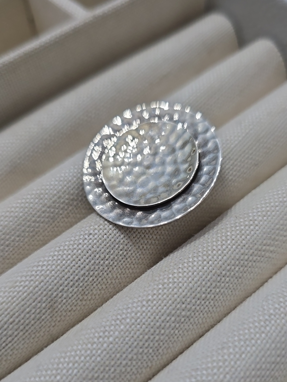Hammered Sterling Silver Disc Pendant